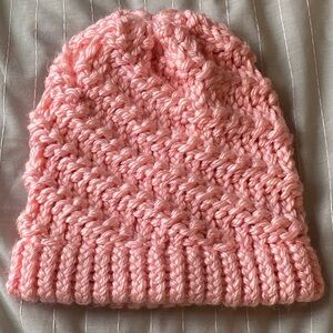 Chic Pink Knit Beanie for Women